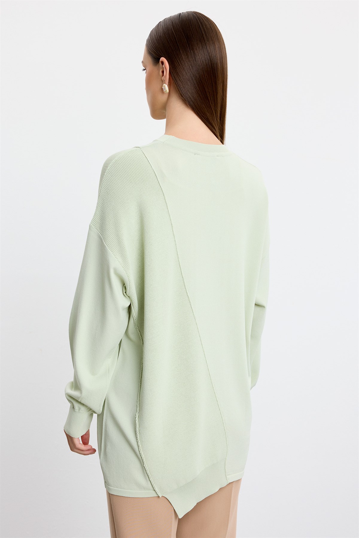 Örgü Detaylı Rayon Tunik MİNT YEŞİLİ
