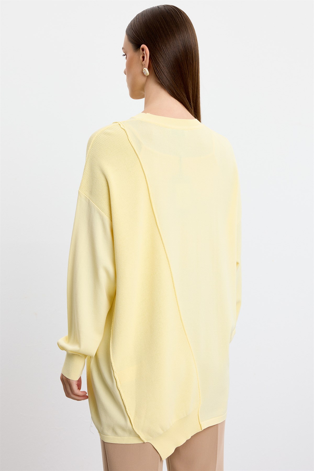 Örgü Detaylı Rayon Tunik SARI