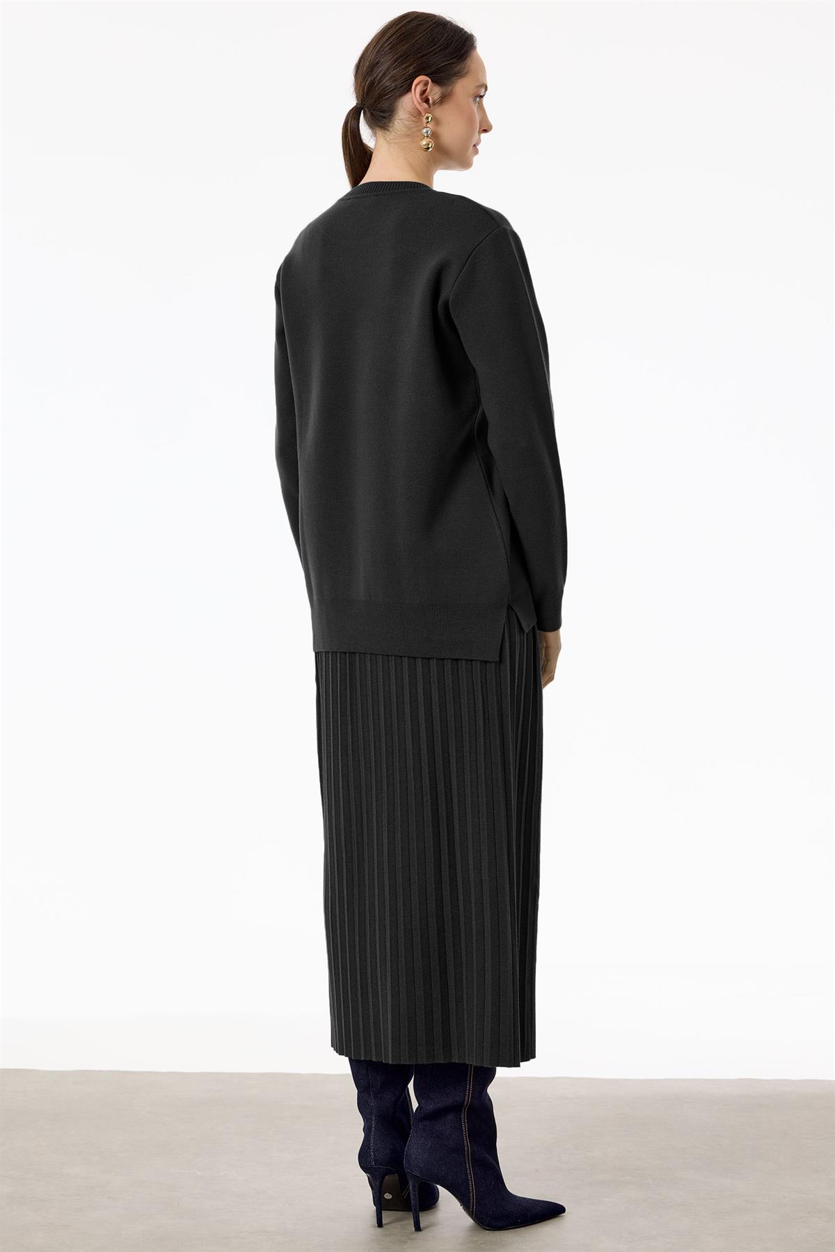 Pileli Etekli Takım SİYAH