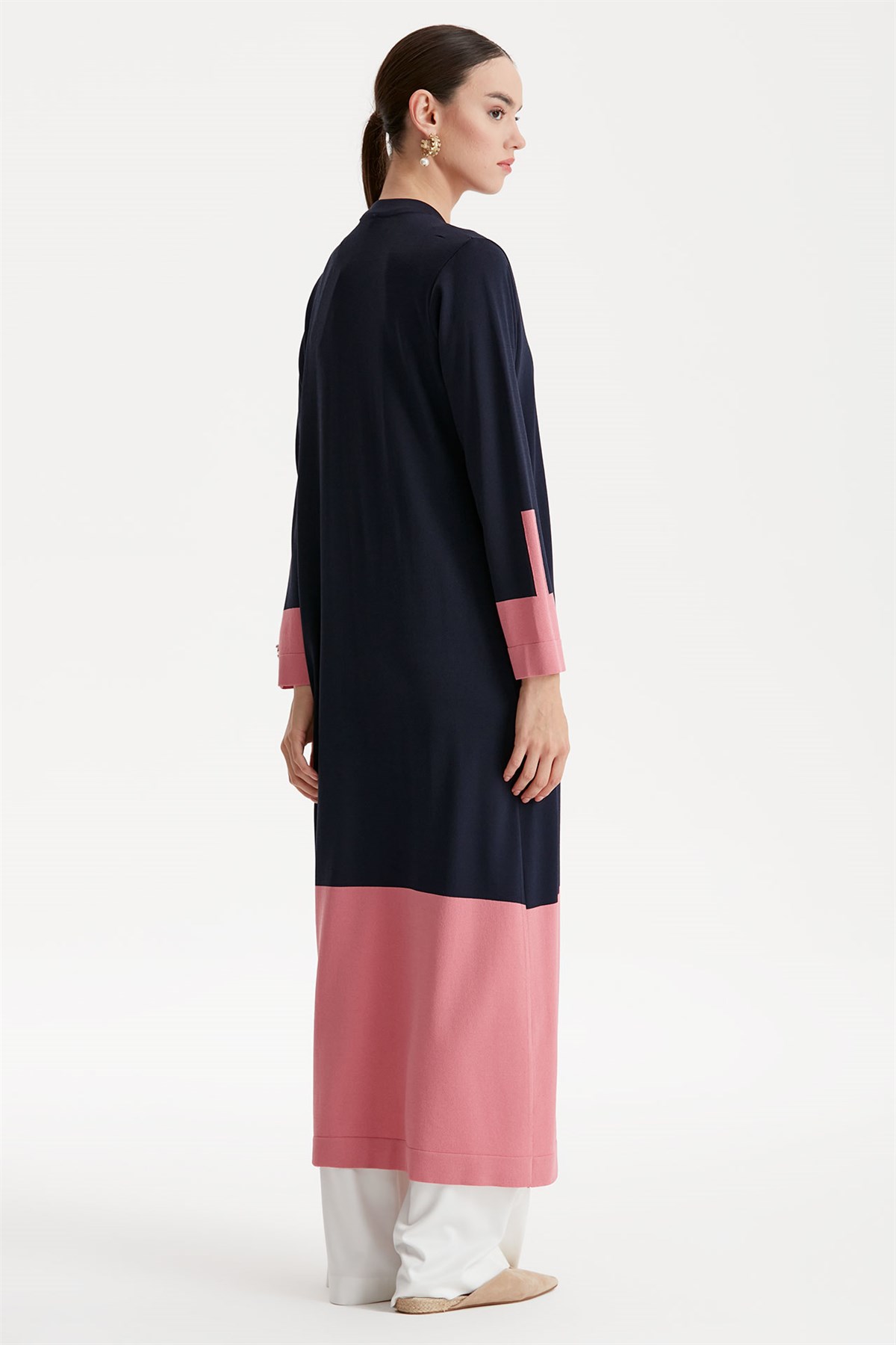 RENKLİ RAYON TRİKO TUNİK  ELBİSE LACİVERT