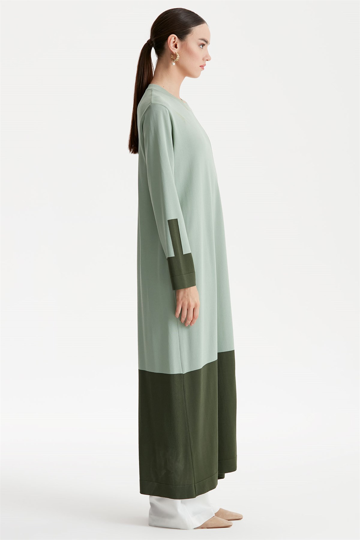 RENKLİ RAYON TRİKO TUNİK  ELBİSE MİNT