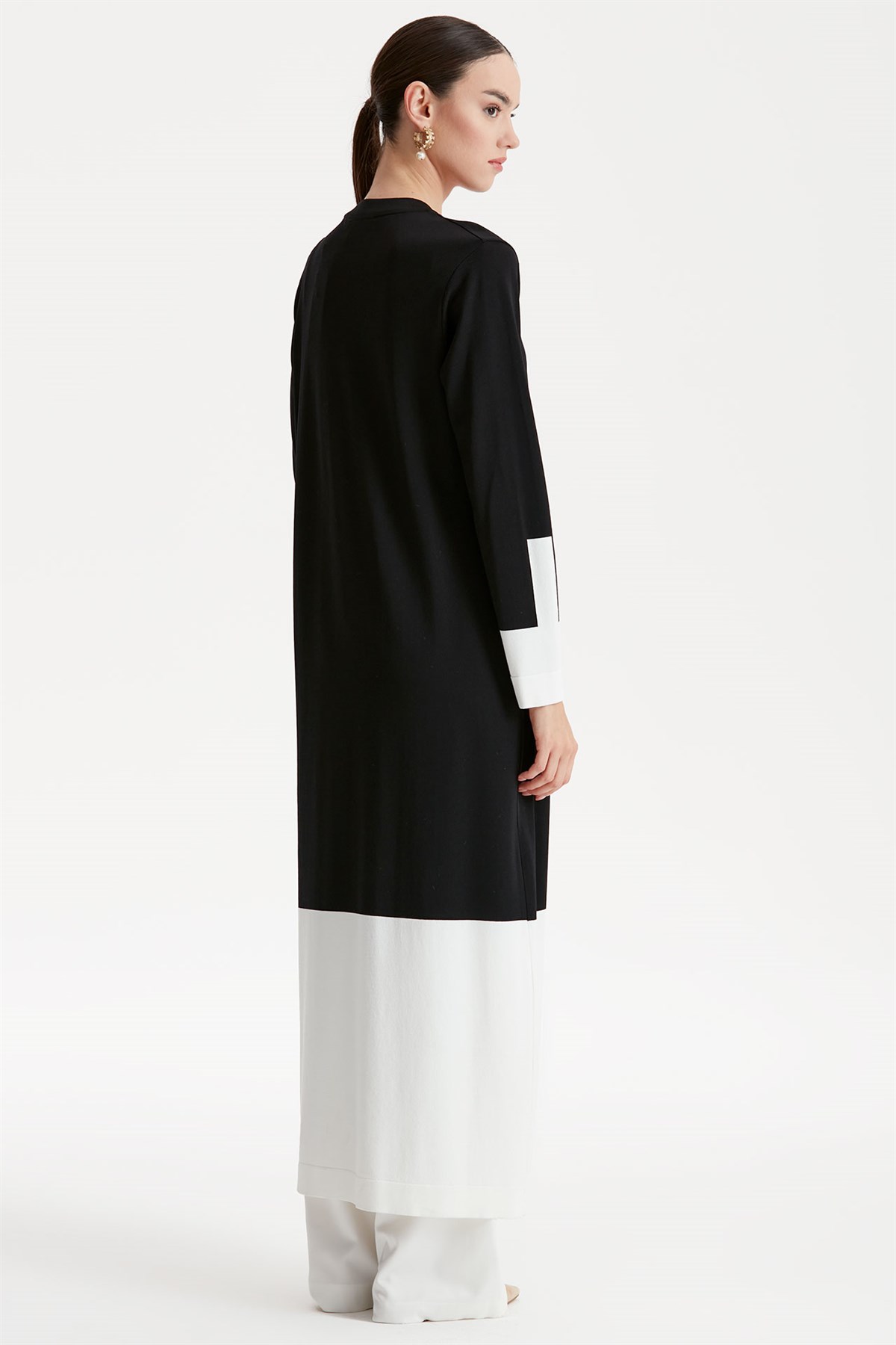 RENKLİ RAYON TRİKO TUNİK  ELBİSE SİYAH