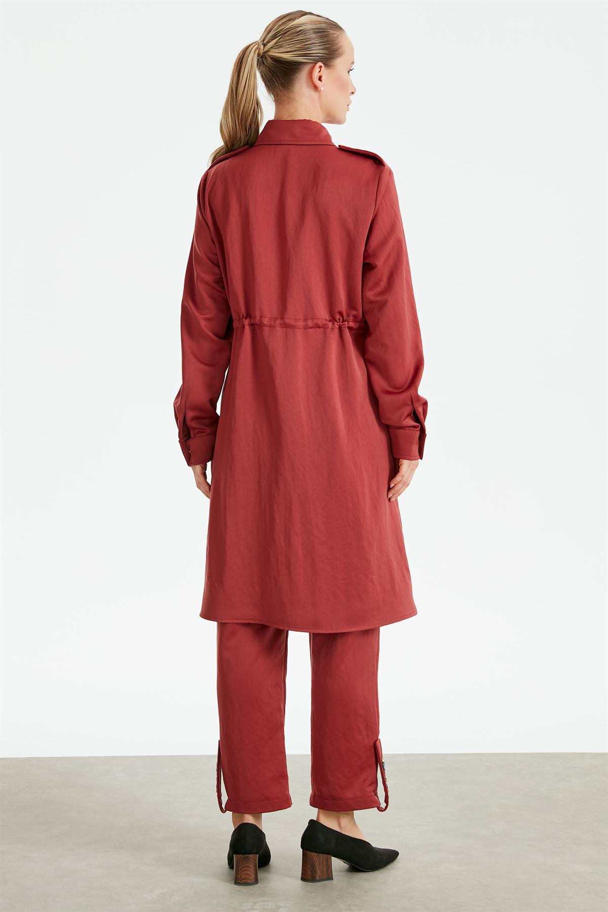 Renkli Taş İşlemeli Dokuma Takım BORDO