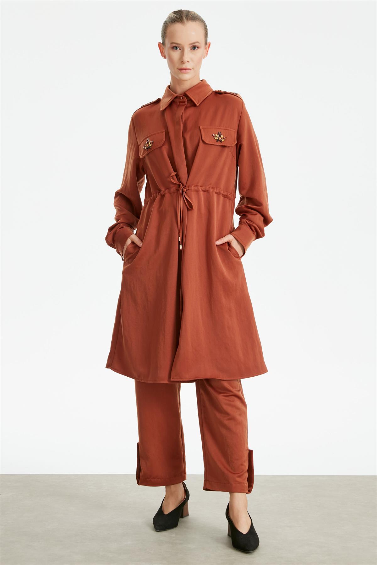 Renkli Taş İşlemeli Dokuma Takım TARÇIN