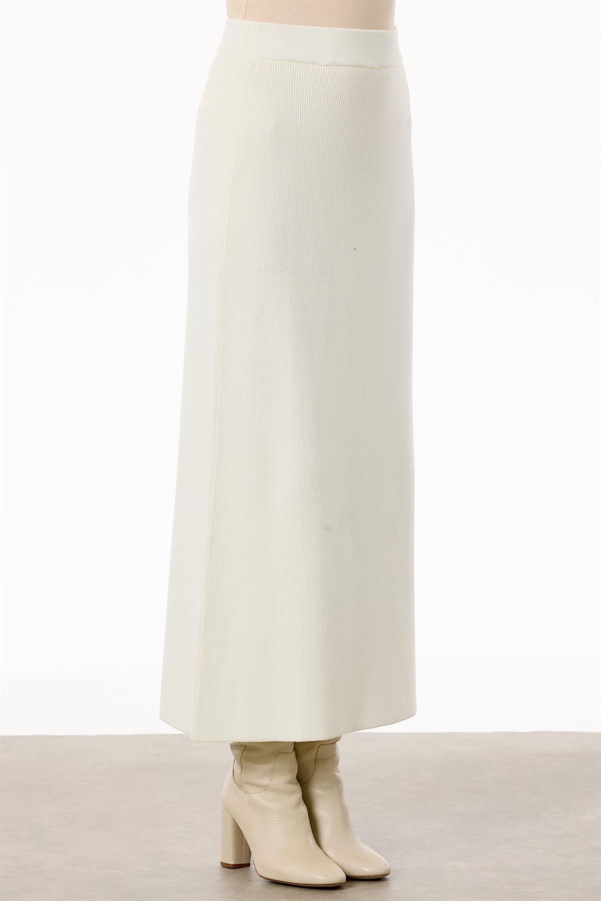 Selanik Örgülü Kolları Düğmeli Takım EKRU