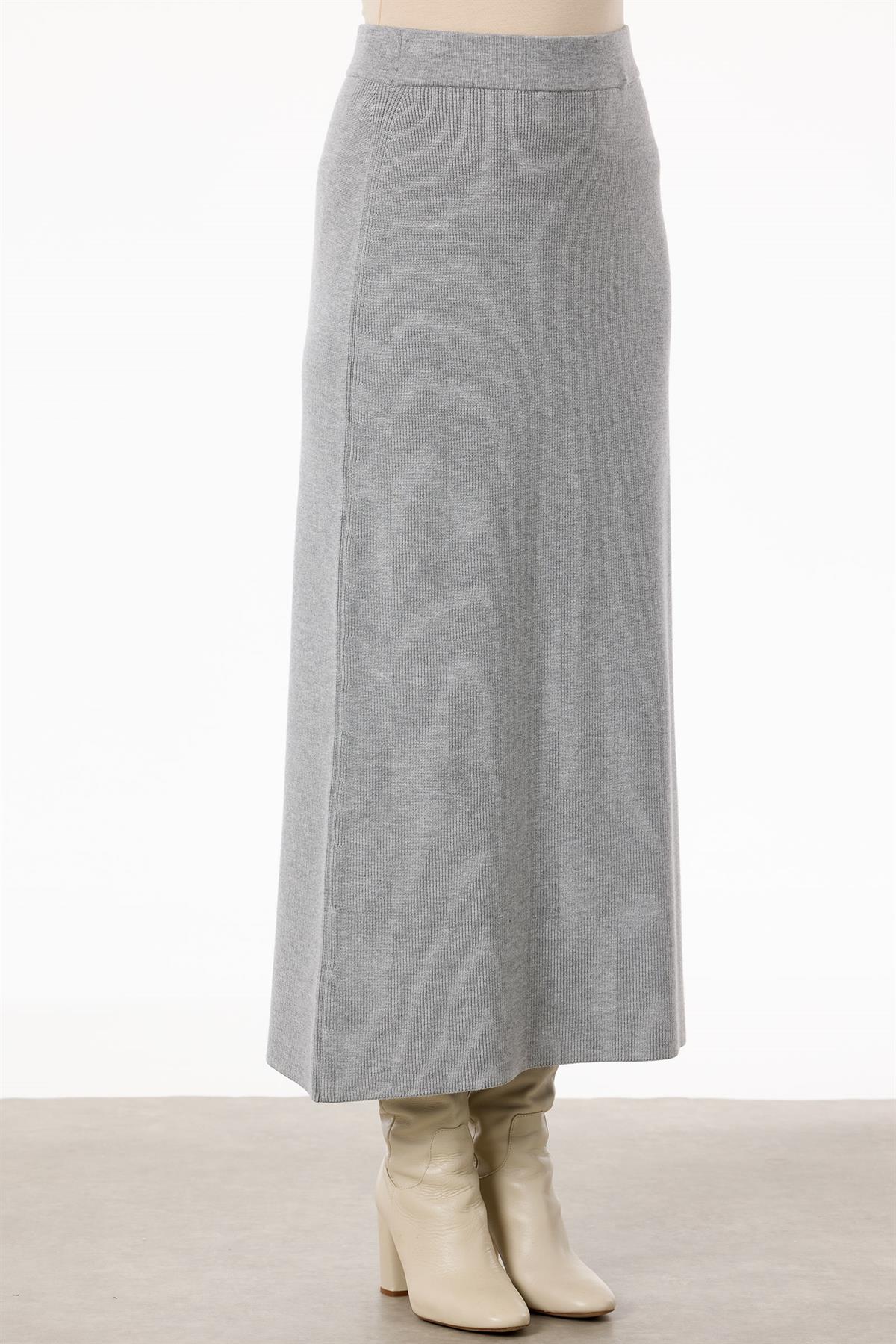 Selanik Örgülü Kolları Düğmeli Takım GRİ