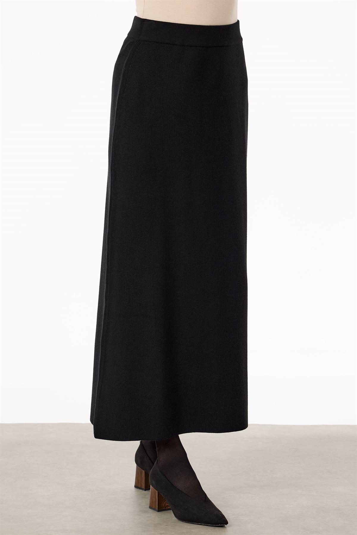 Selanik Örgülü Kolları Düğmeli Takım SİYAH