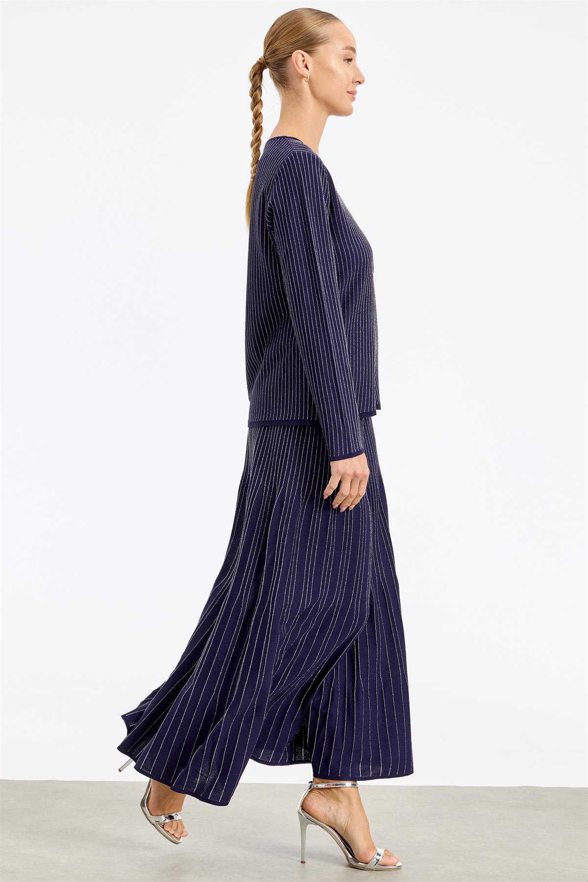 Simli Etekli Rayon Takım NAVY