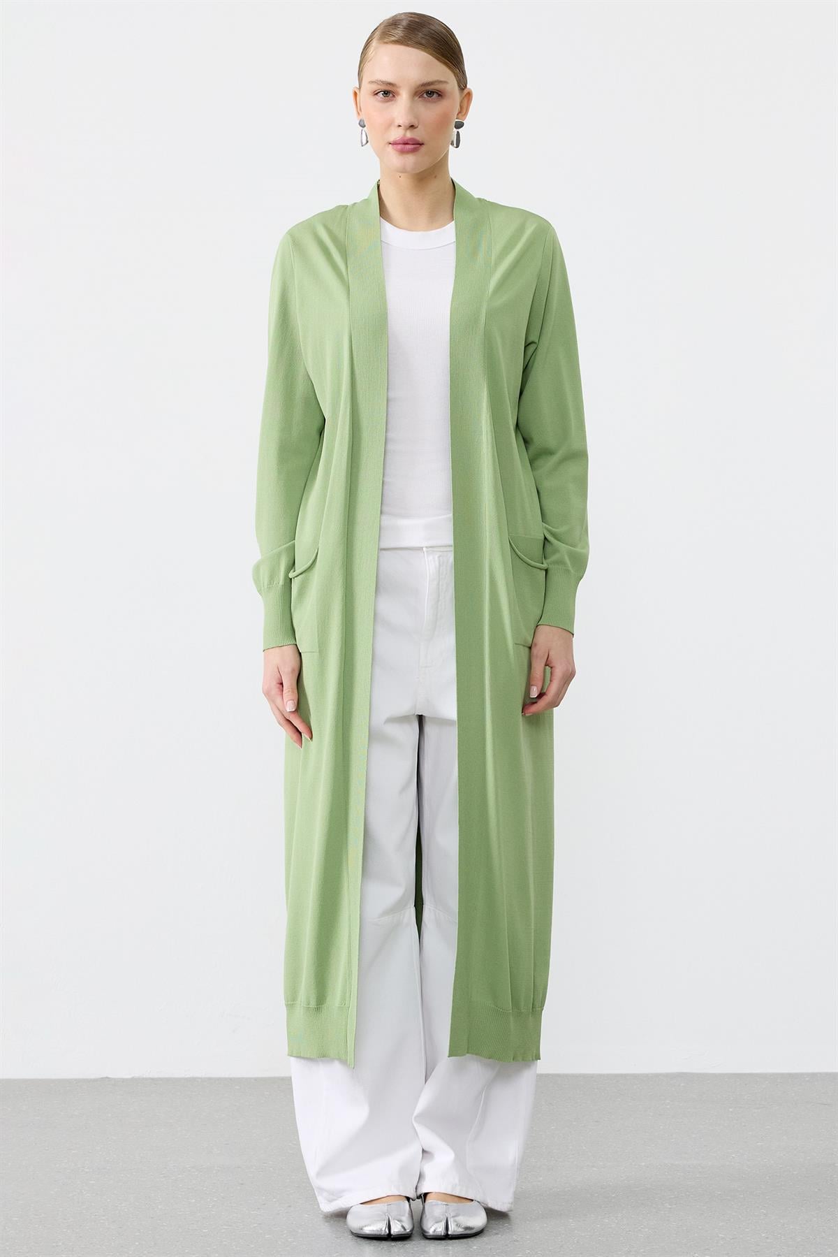 SOSİS CEPLİ BASIC RAYON HIRKA MİNT YEŞİLİ