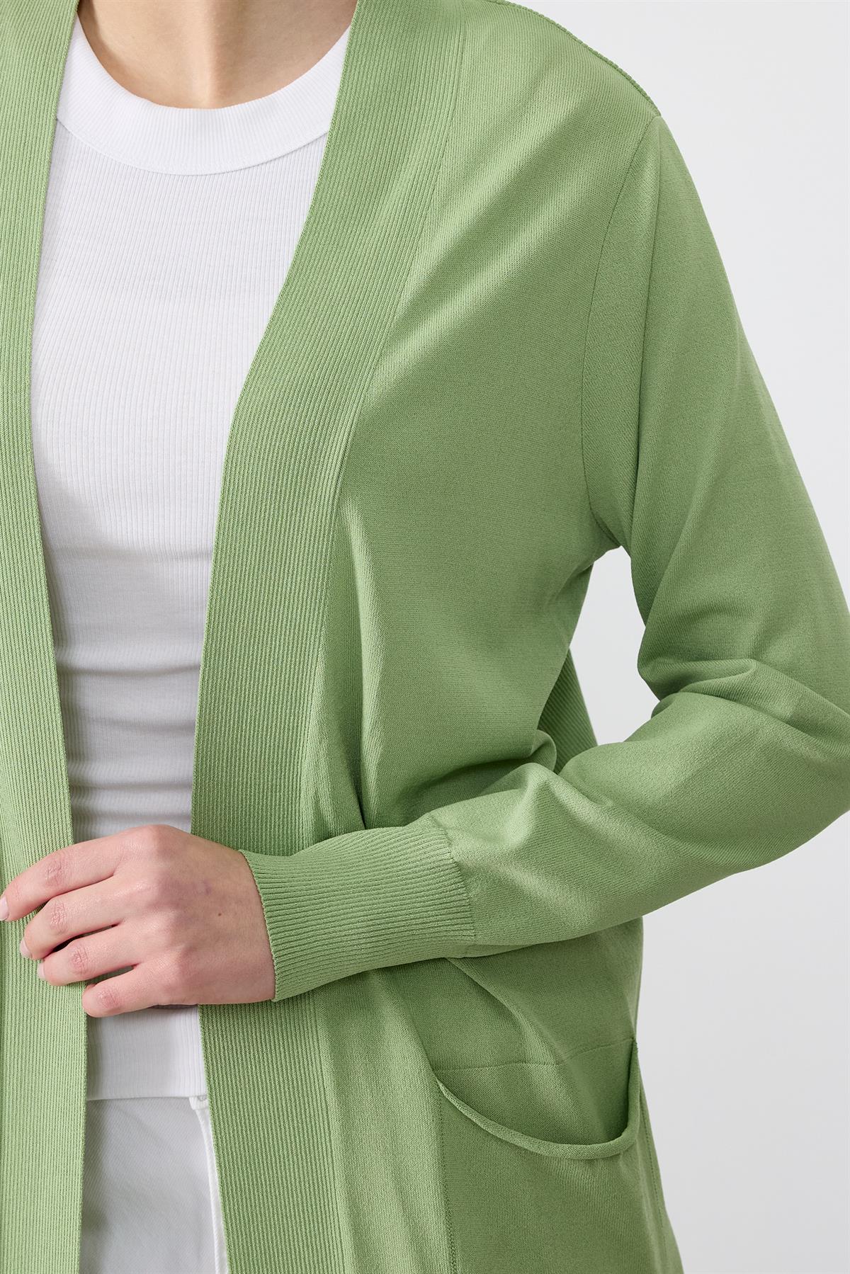 SOSİS CEPLİ BASIC RAYON HIRKA MİNT YEŞİLİ