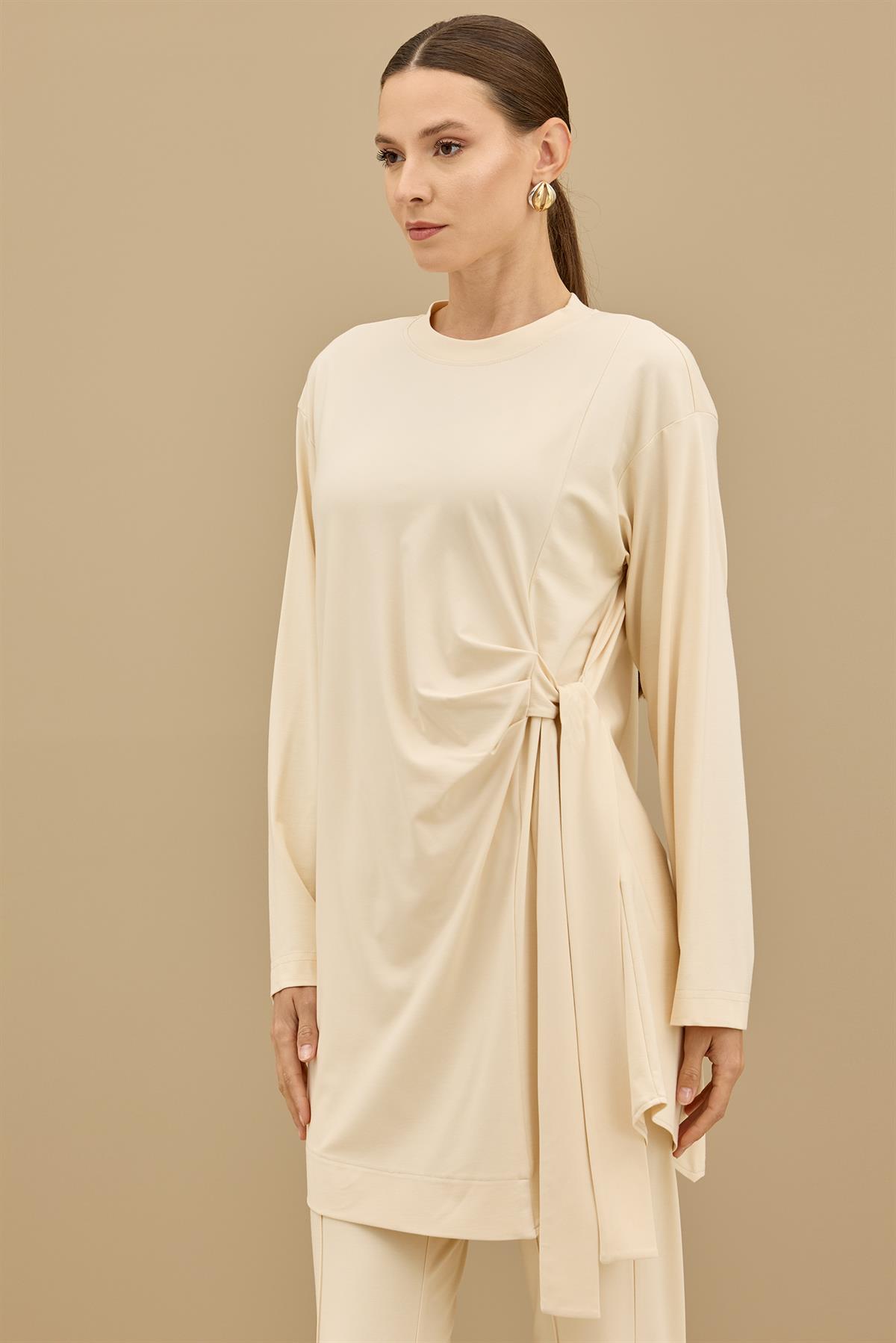 Yandan Bağlamalı Dublesi Kollu Takım BEJ