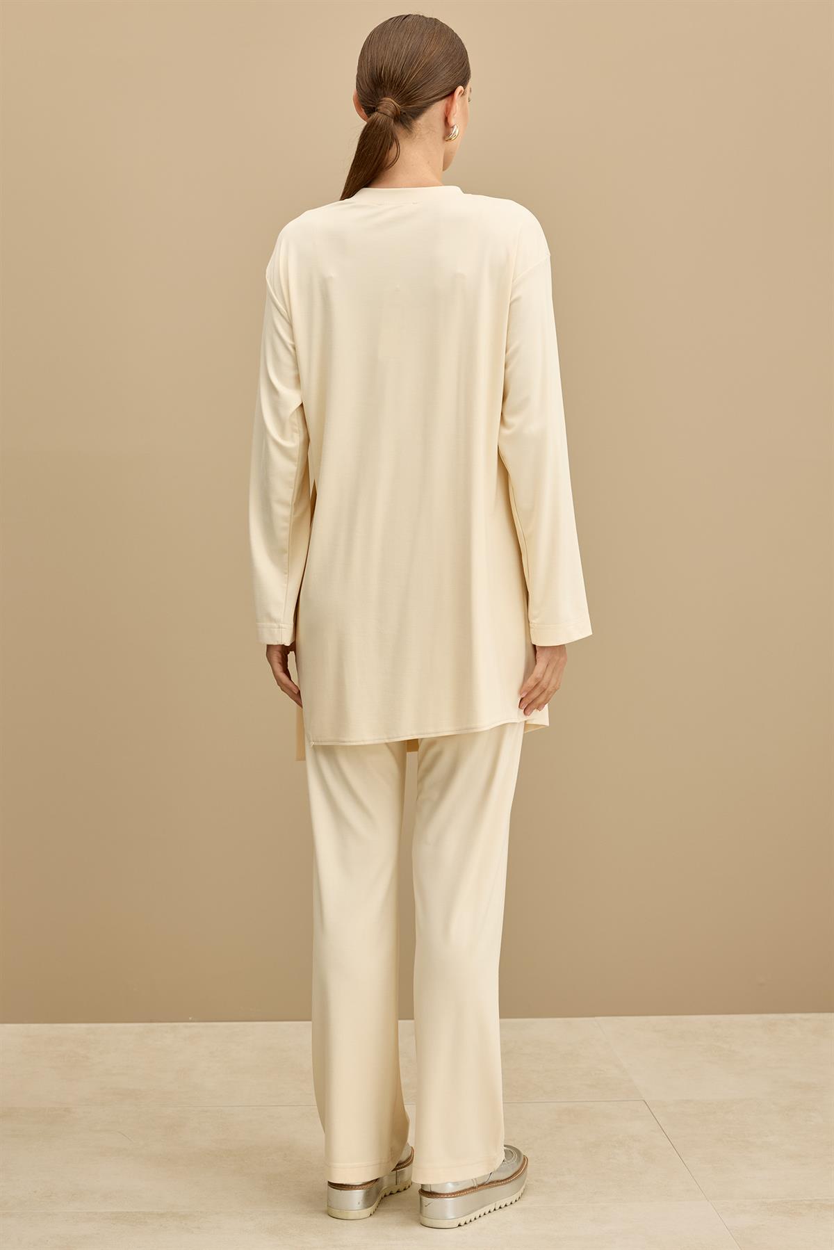 Yandan Bağlamalı Dublesi Kollu Takım BEJ