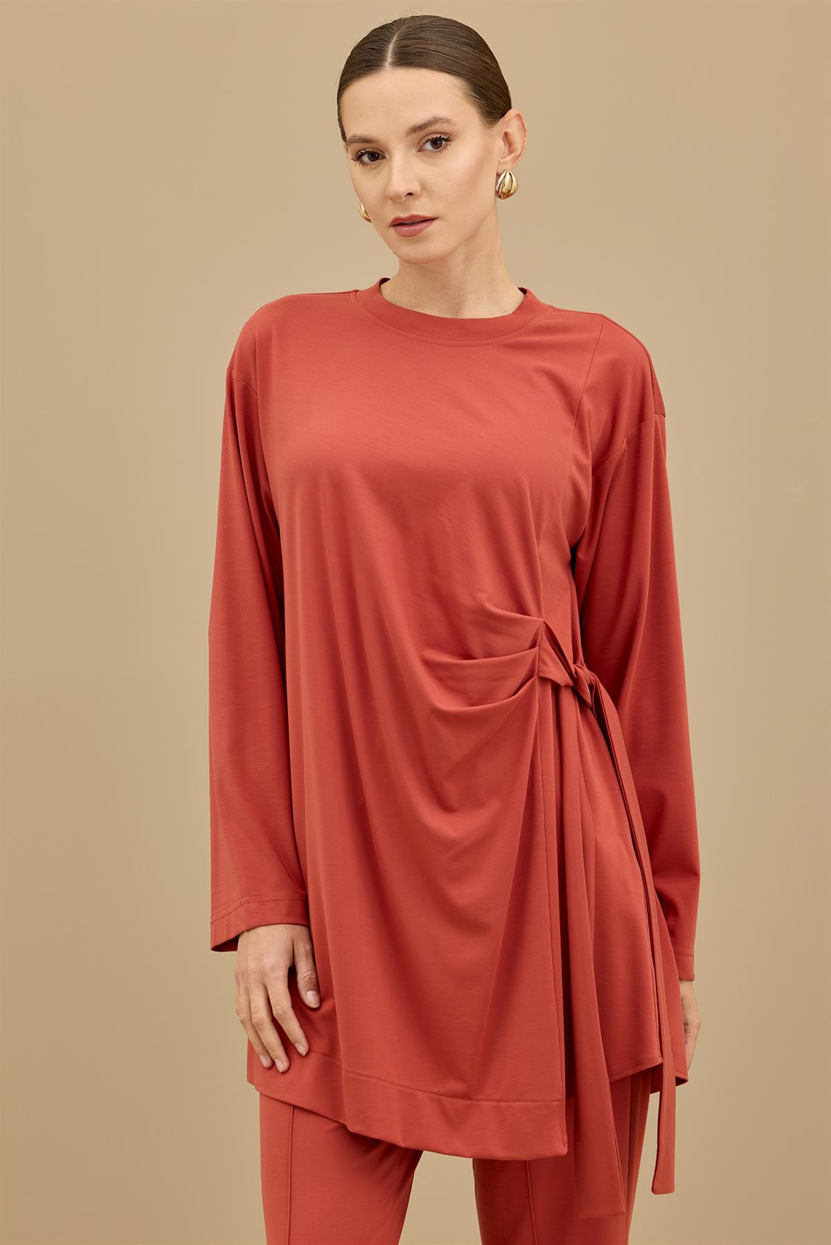 Yandan Bağlamalı Dublesi Kollu Takım KİREMİT