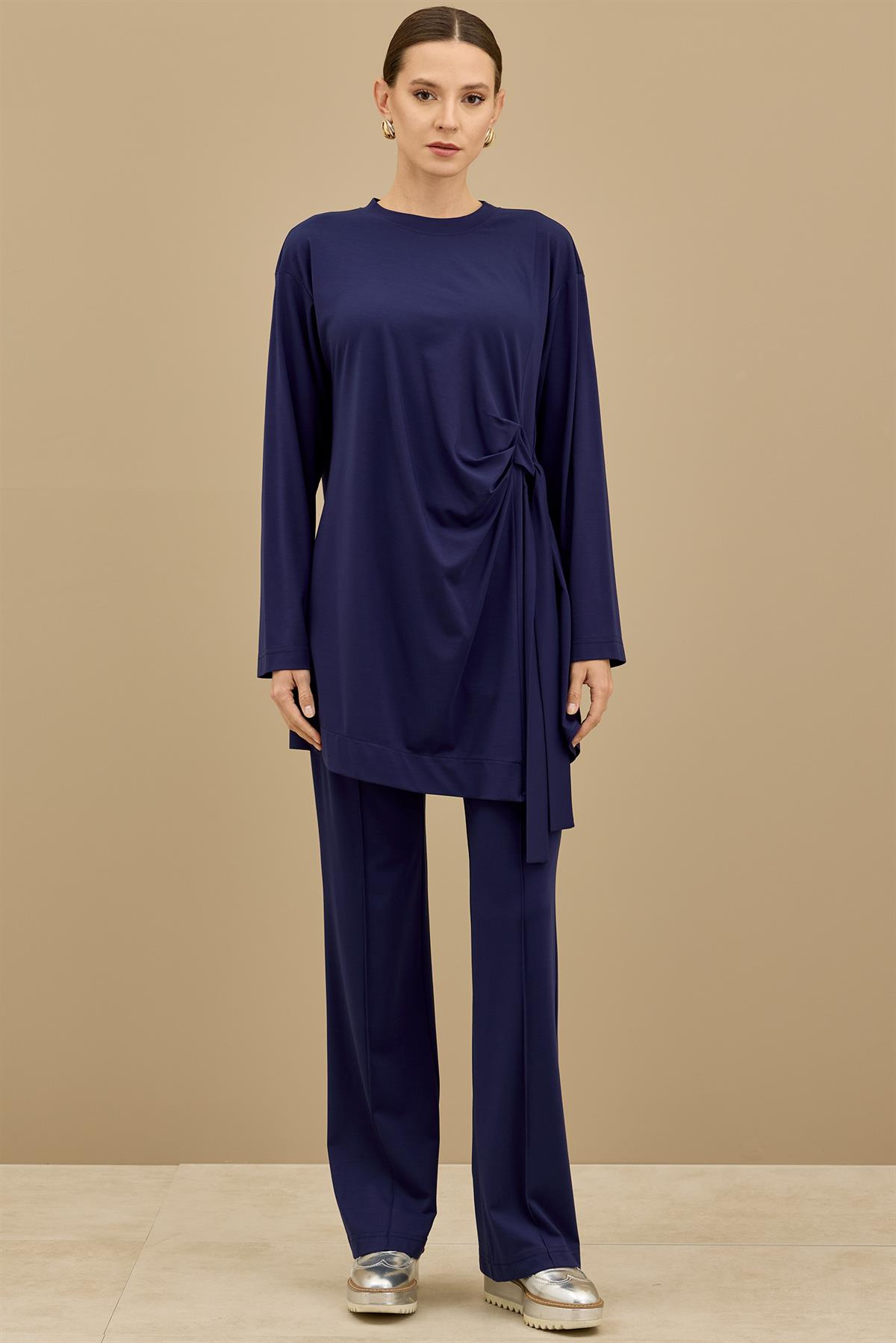 Yandan Bağlamalı Dublesi Kollu Takım LACİVERT