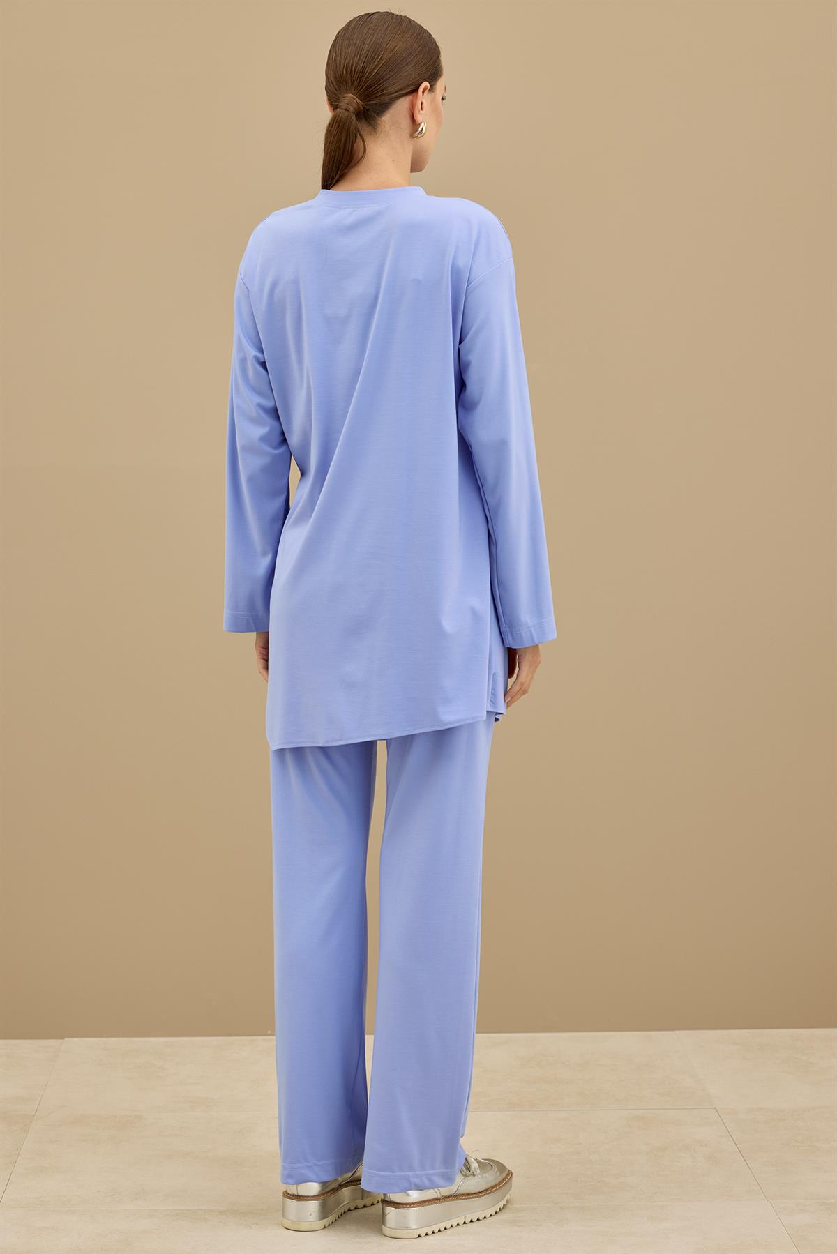 Yandan Bağlamalı Dublesi Kollu Takım MAVİ