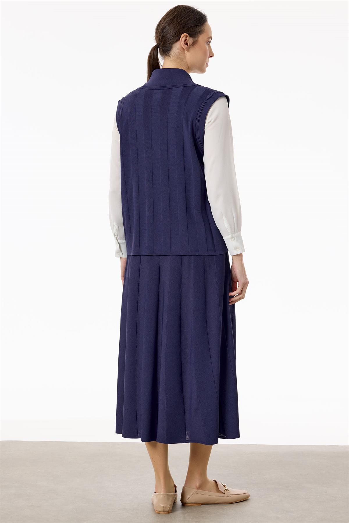 Yelekli Etekli Rayon Takım LACİVERT