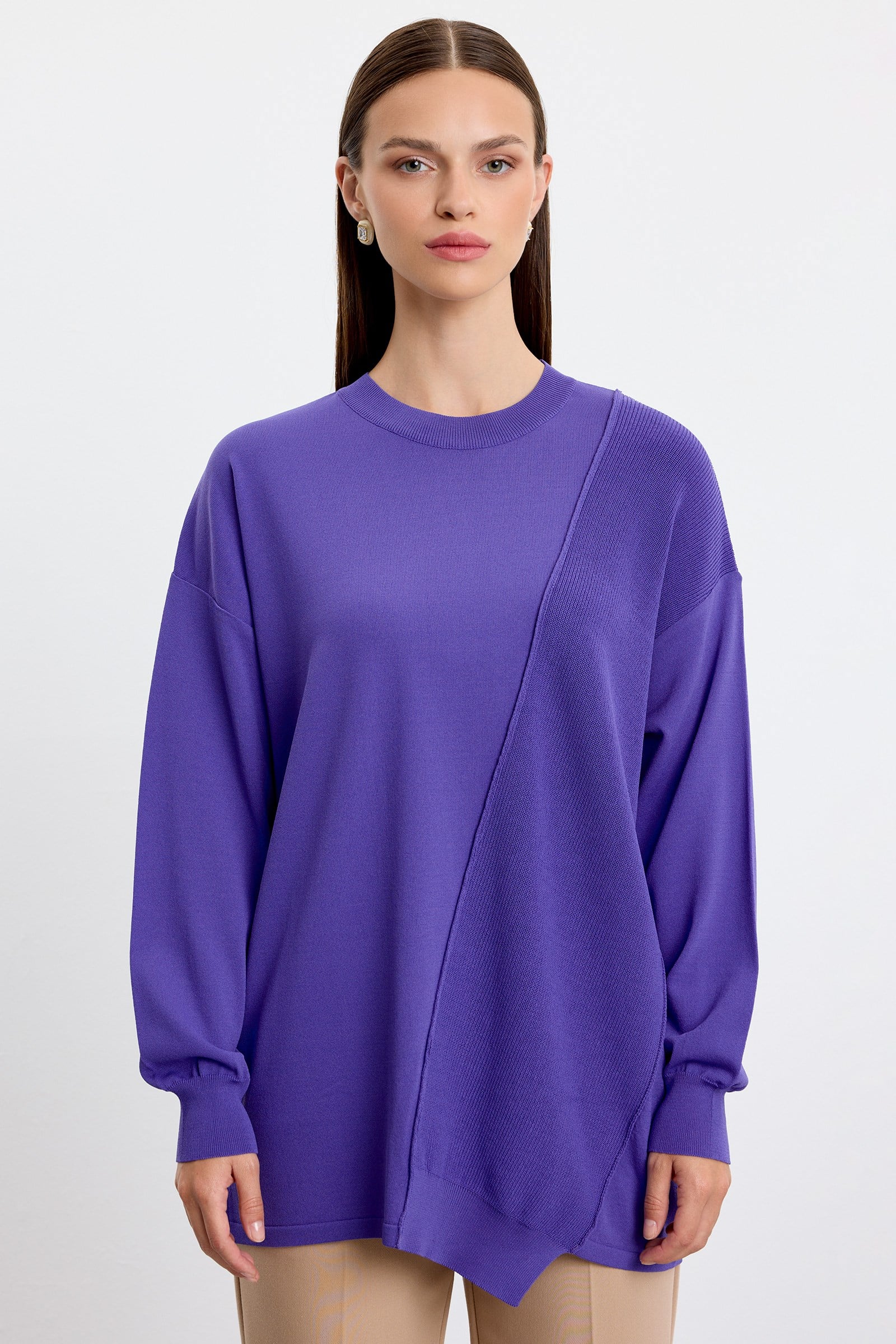 Örgü Detaylı Rayon Tunik LİLA