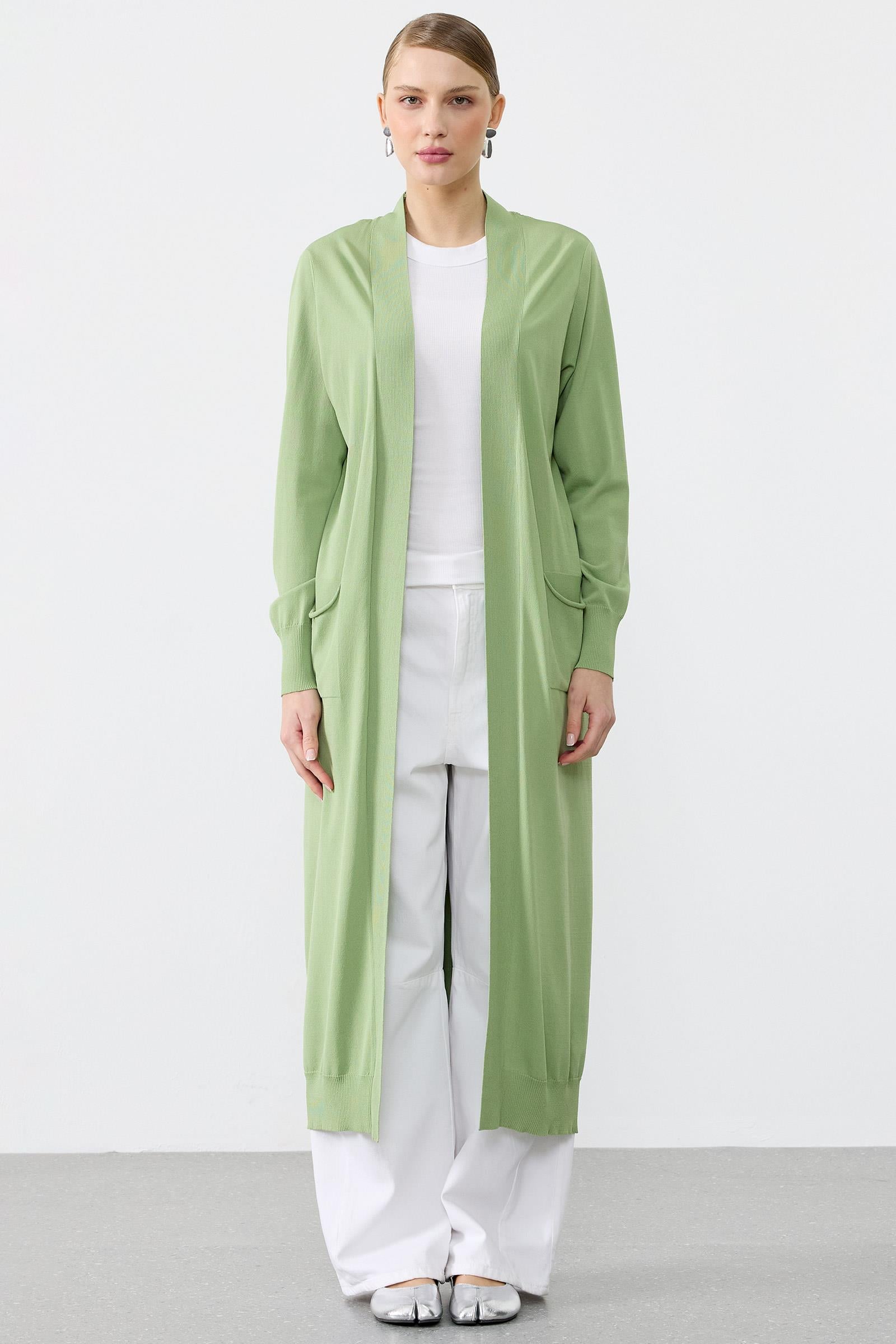 SOSİS CEPLİ BASIC RAYON HIRKA MİNT YEŞİLİ