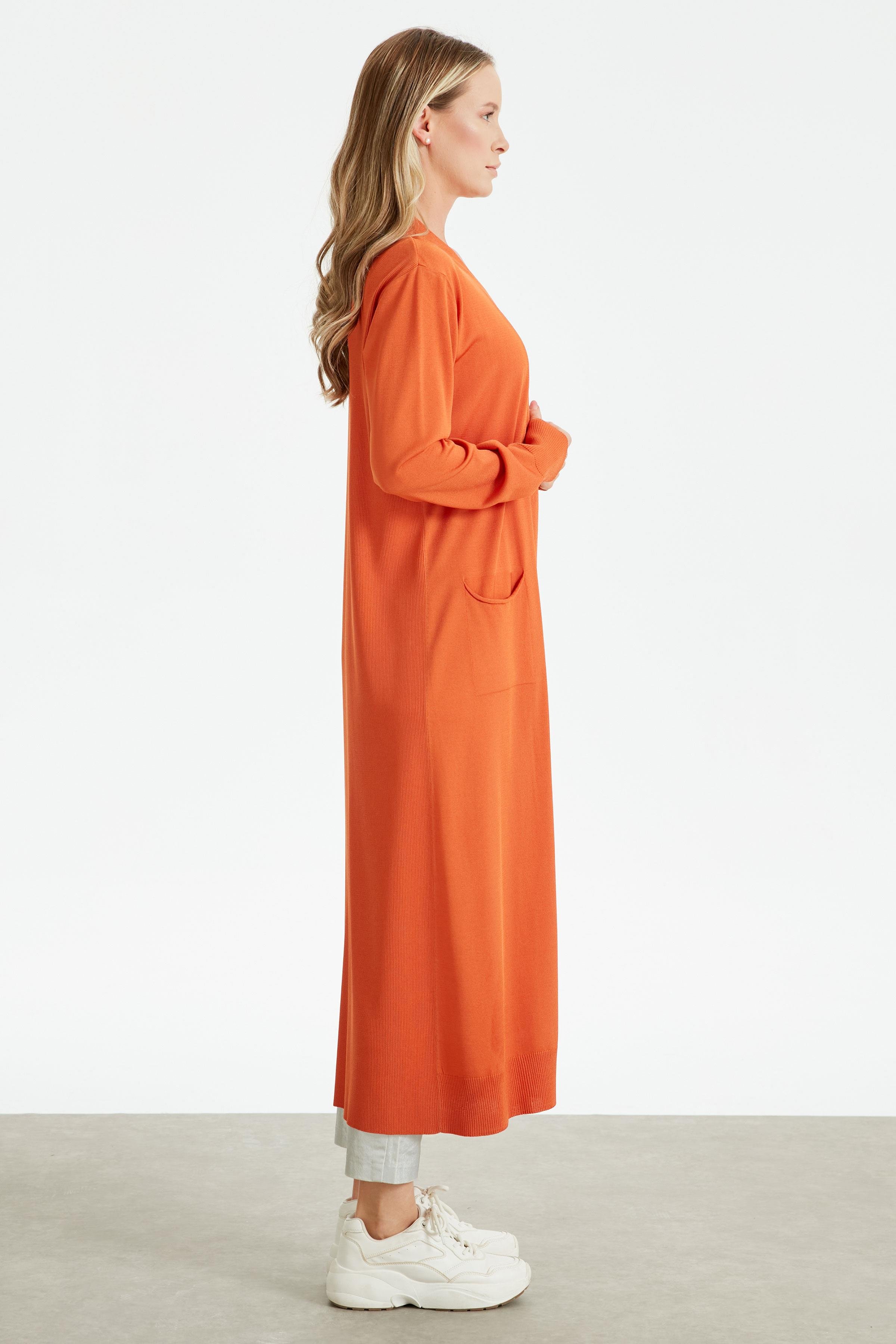 SOSİS CEPLİ BASIC RAYON HIRKA ORANJ