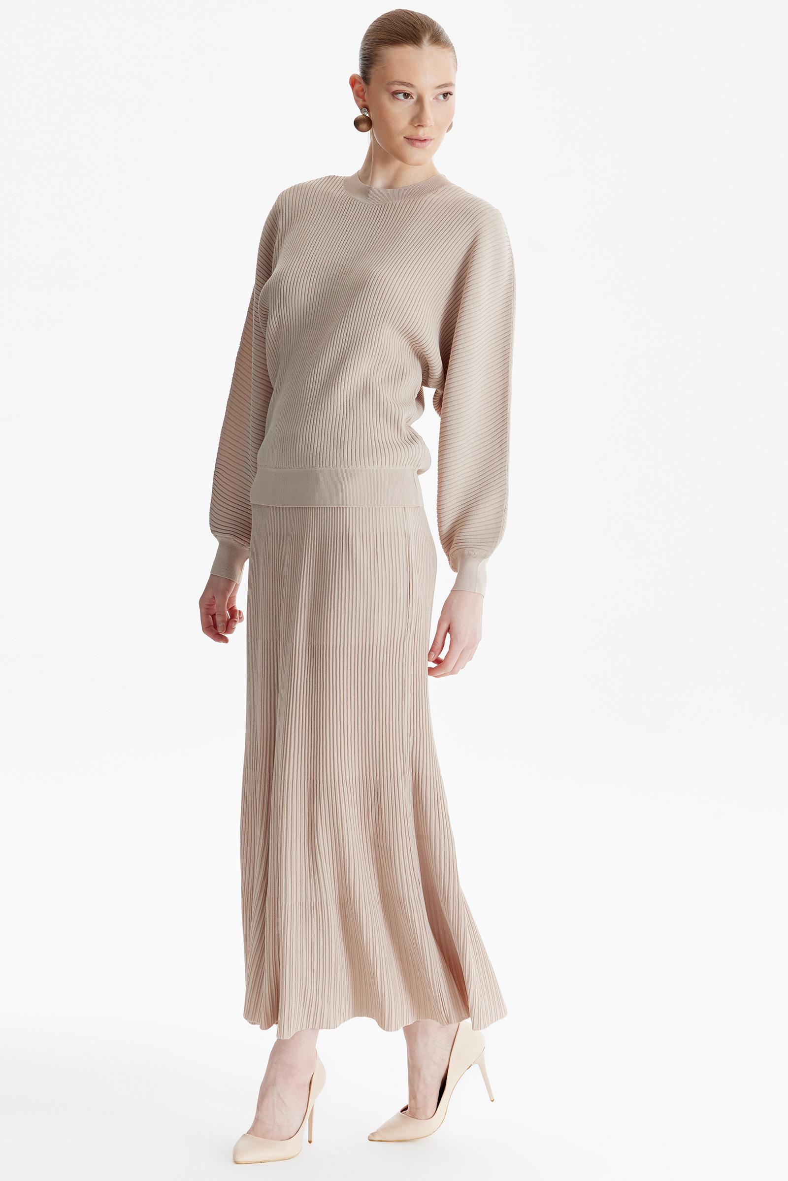 Yarasa Kollu Etekli Rayon Takım BEJ