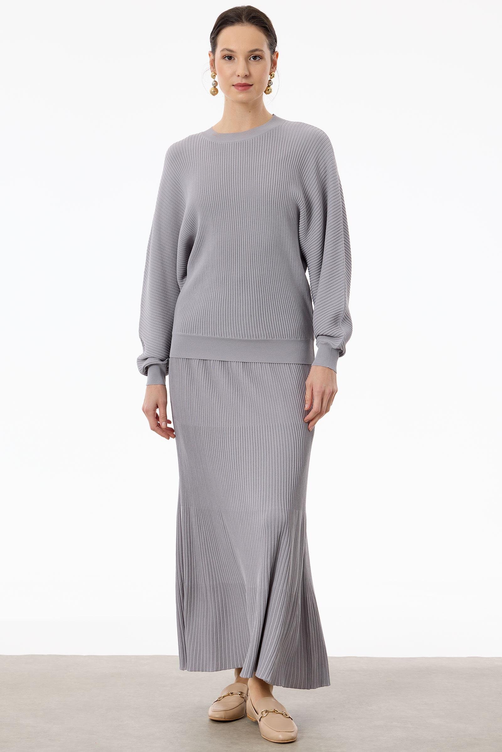 Yarasa Kollu Etekli Rayon Takım GRİ