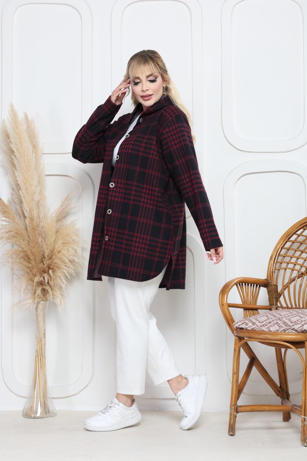 Bordo oduncu gömlek ceket