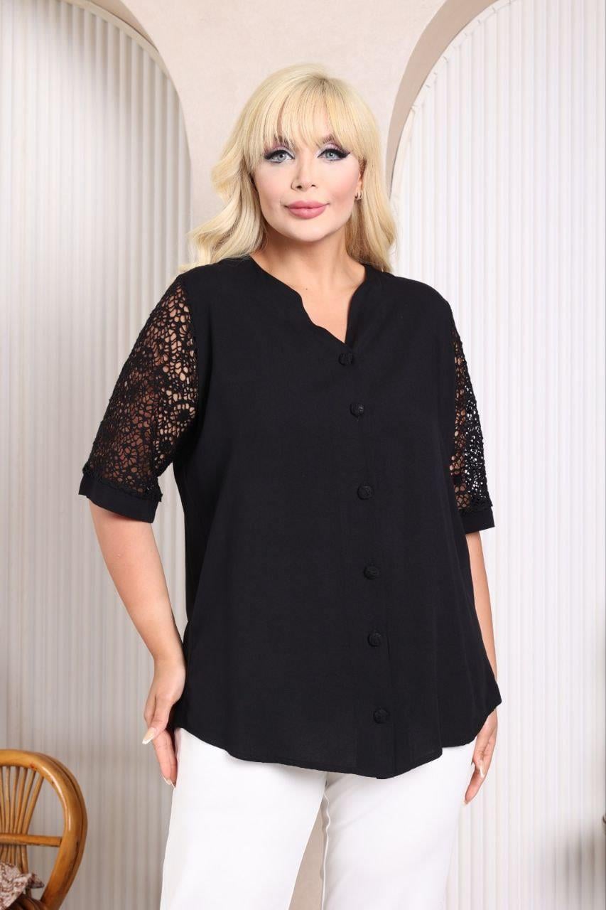 Dantel detaylı gömlek bluz 