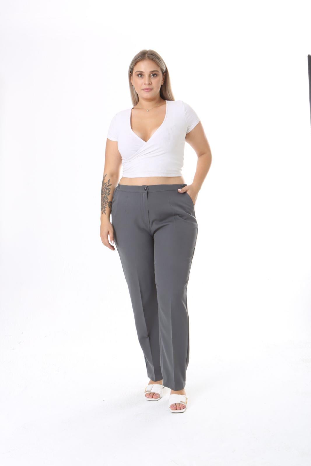 Gri double kumaş pantolon 