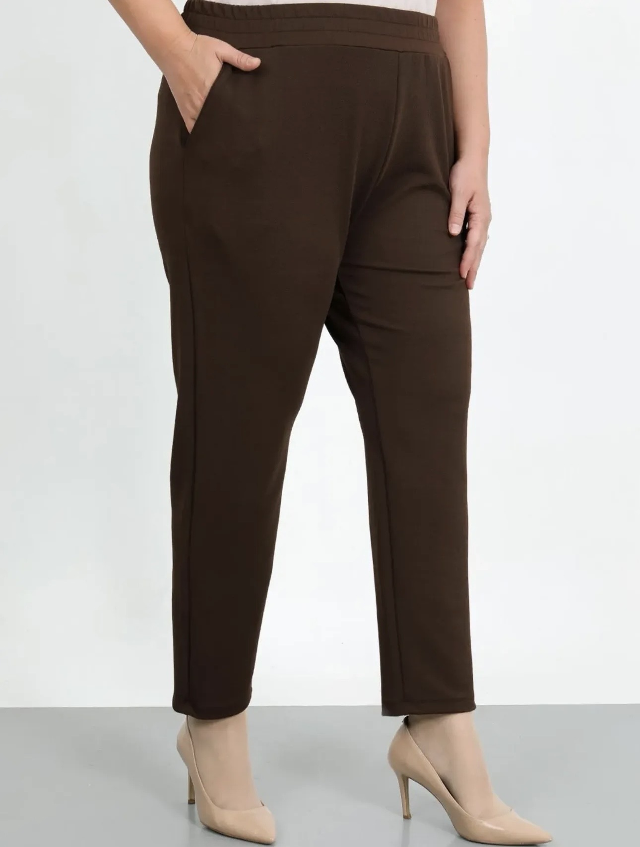 Kahverengi kalem model zara krep pantolon 