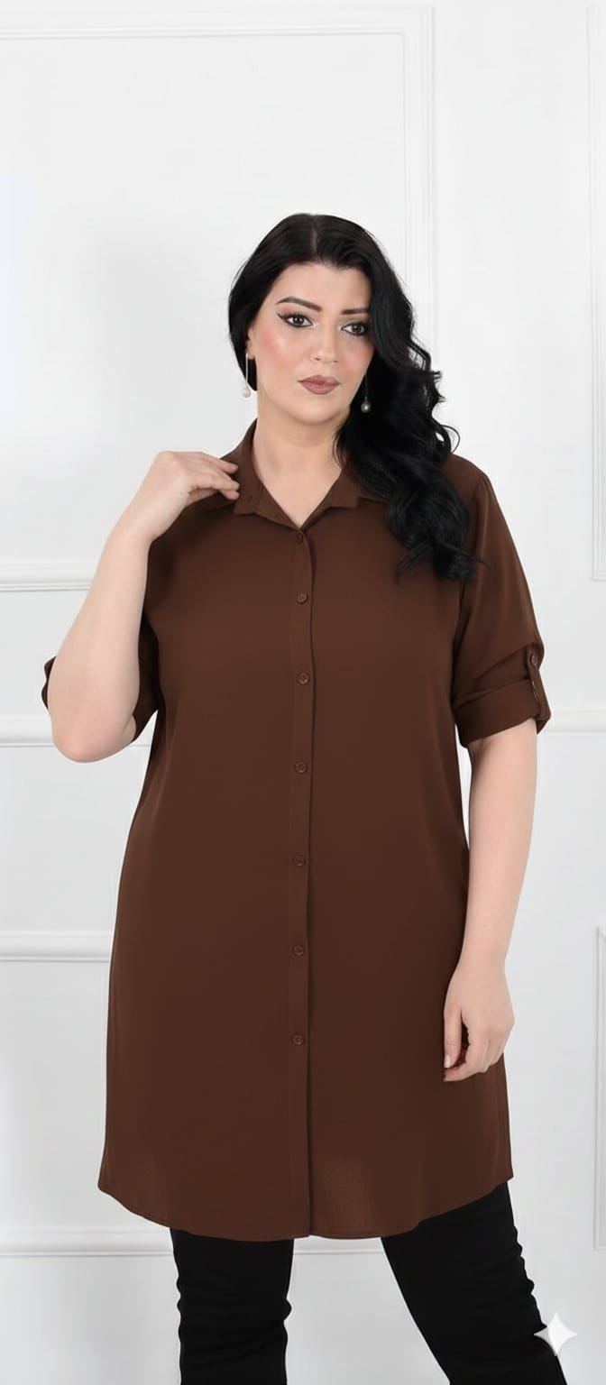 Kahverengi tunik gömlek 