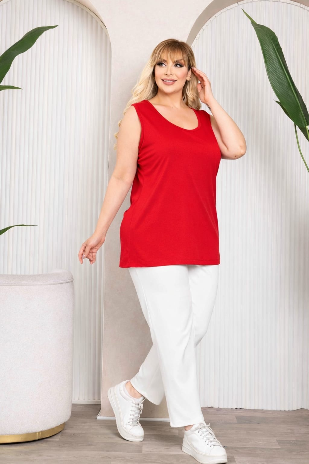 Kırmızı atlet bluz 