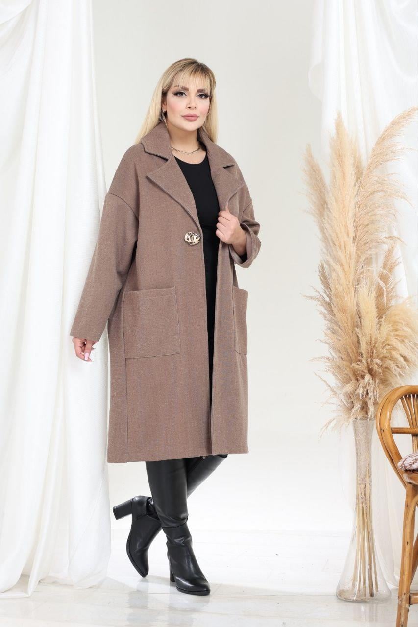 Krem ince kaşe mont 