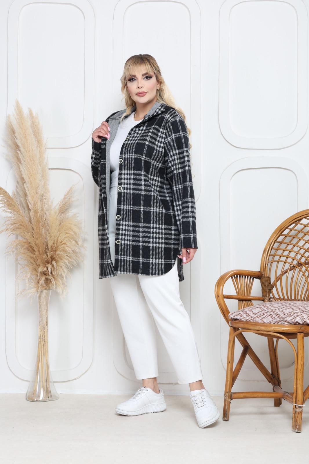 Siyah oduncu gömlek ceket