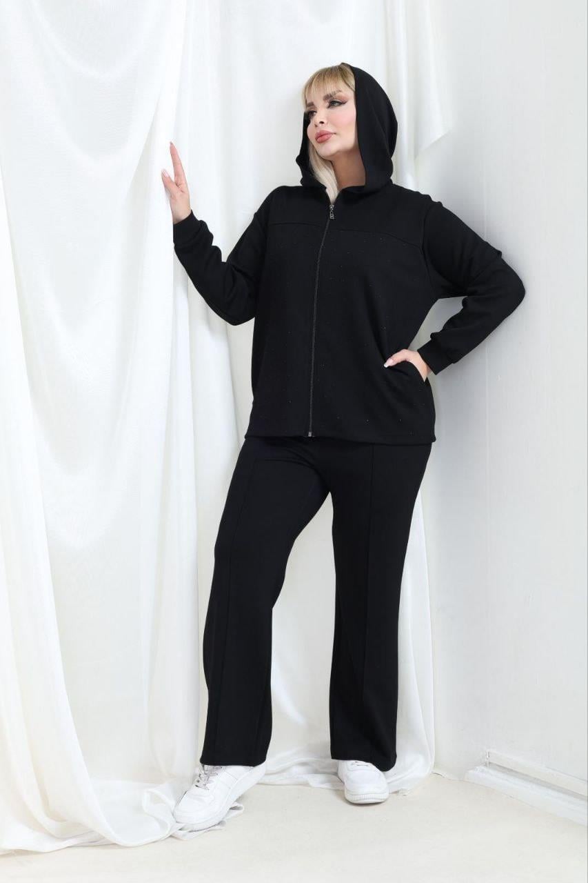 Siyah taş detaylı 2 li takım 