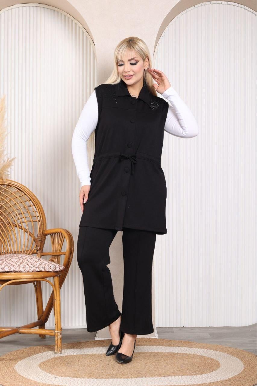 Taşlı modal kumaş takım 