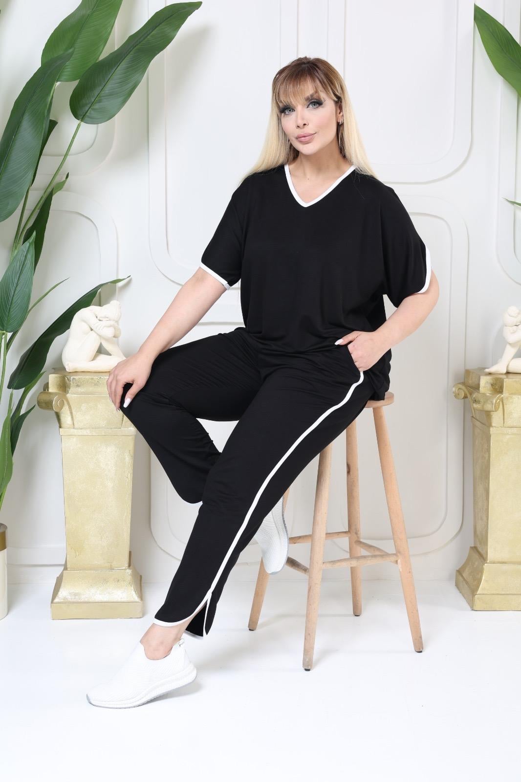 Beyaz şeritli eşofman takım 