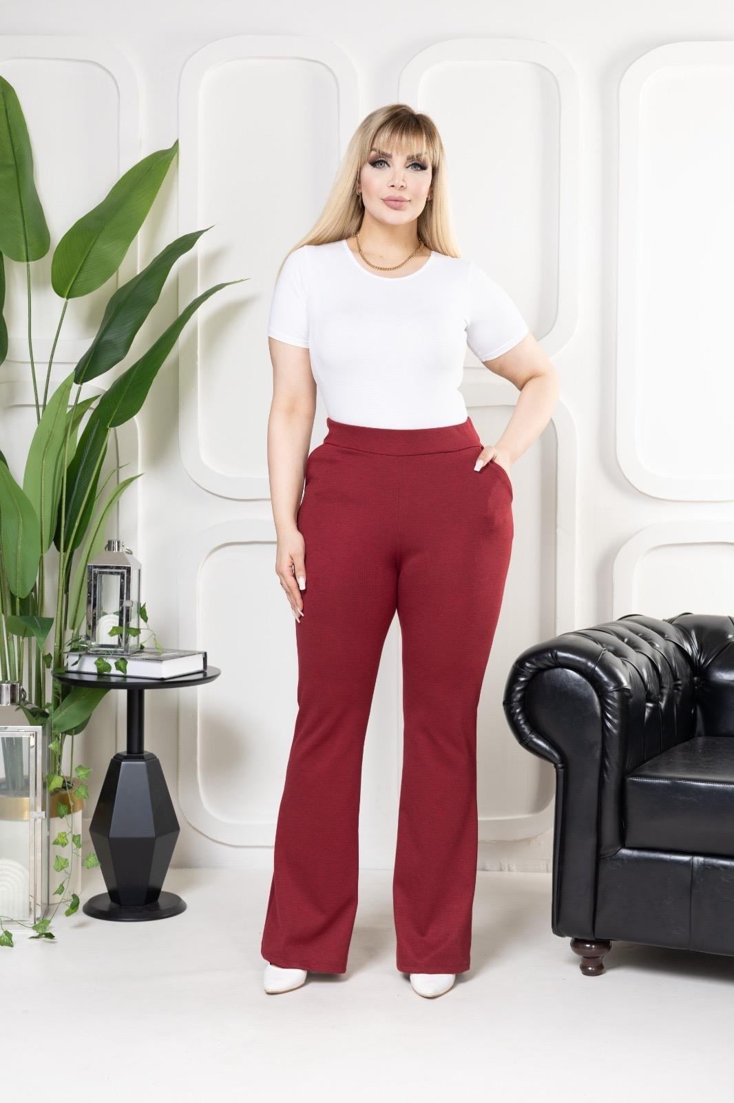 Bordo çelik kumaş pantolon 