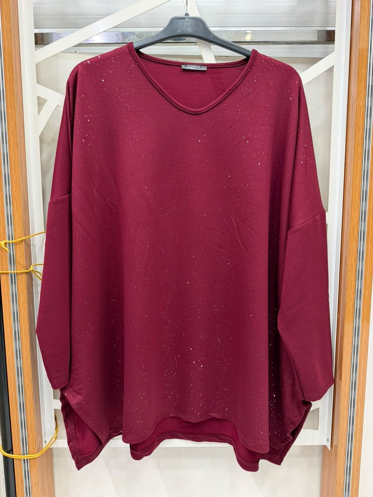 Bordo parlak bluz 