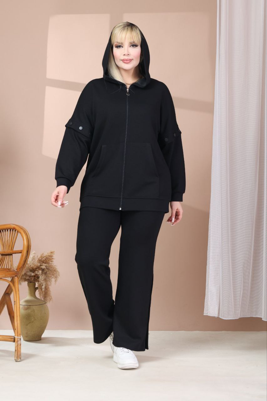 Çıtçıtlı 2 li siyah takım 