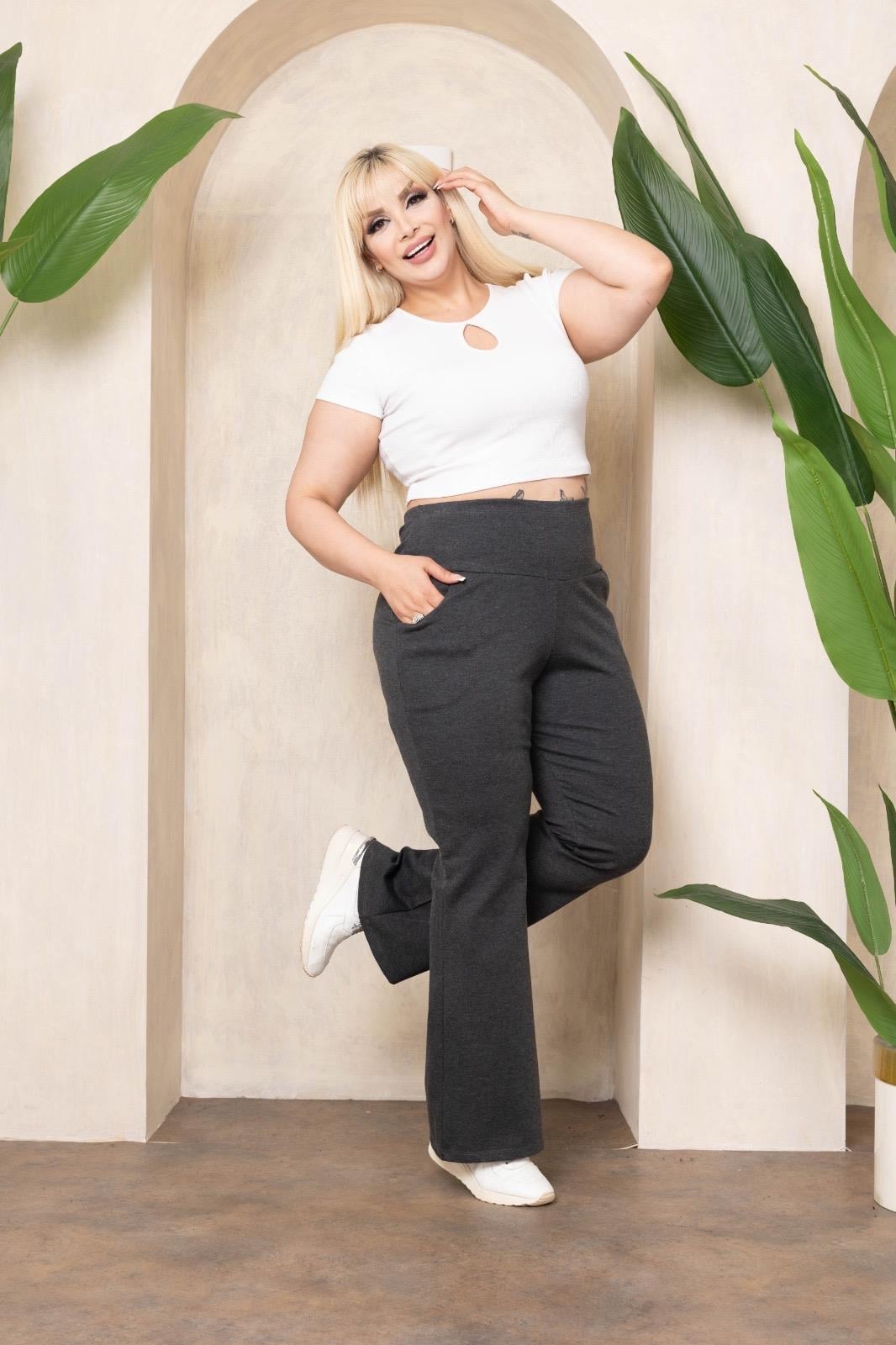 Füme beli korsajlı çelik kumaş pantolon 