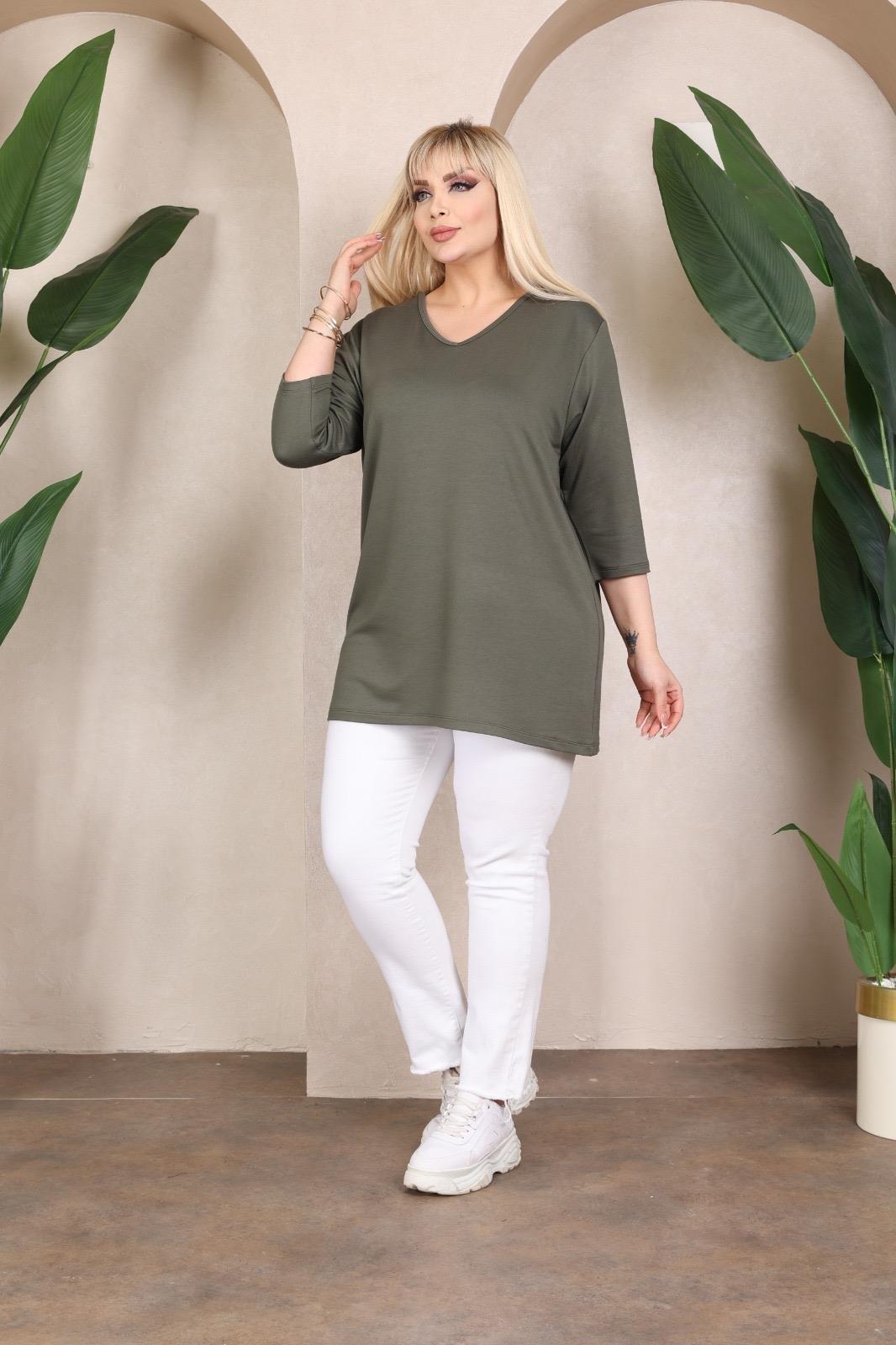 Haki truvakar kol bluz 