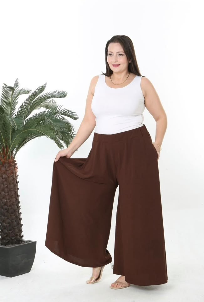 Kahverengi ayrobin etek pantolon 