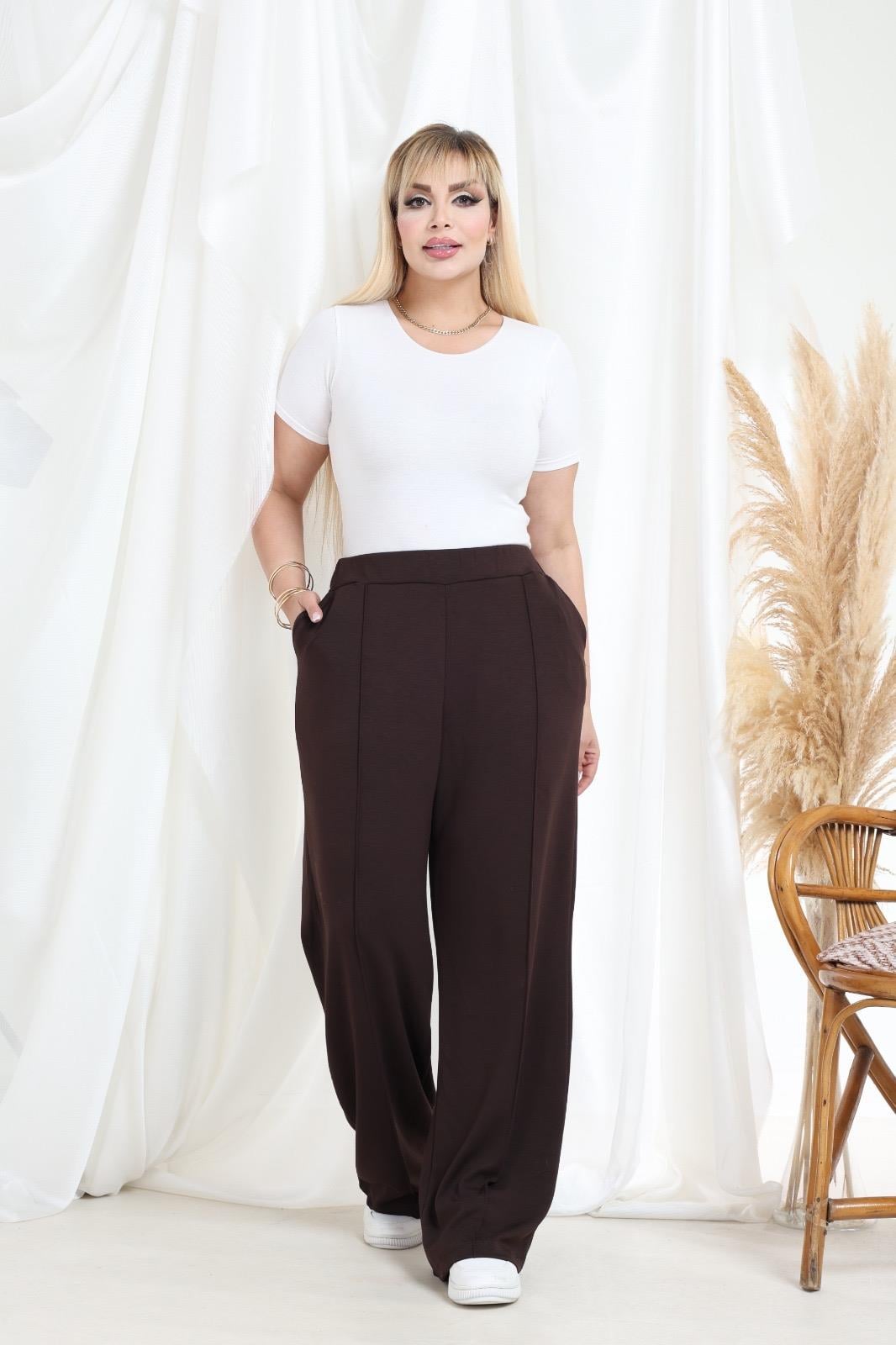 Kahverengi modal kumaş eşofman pantolon