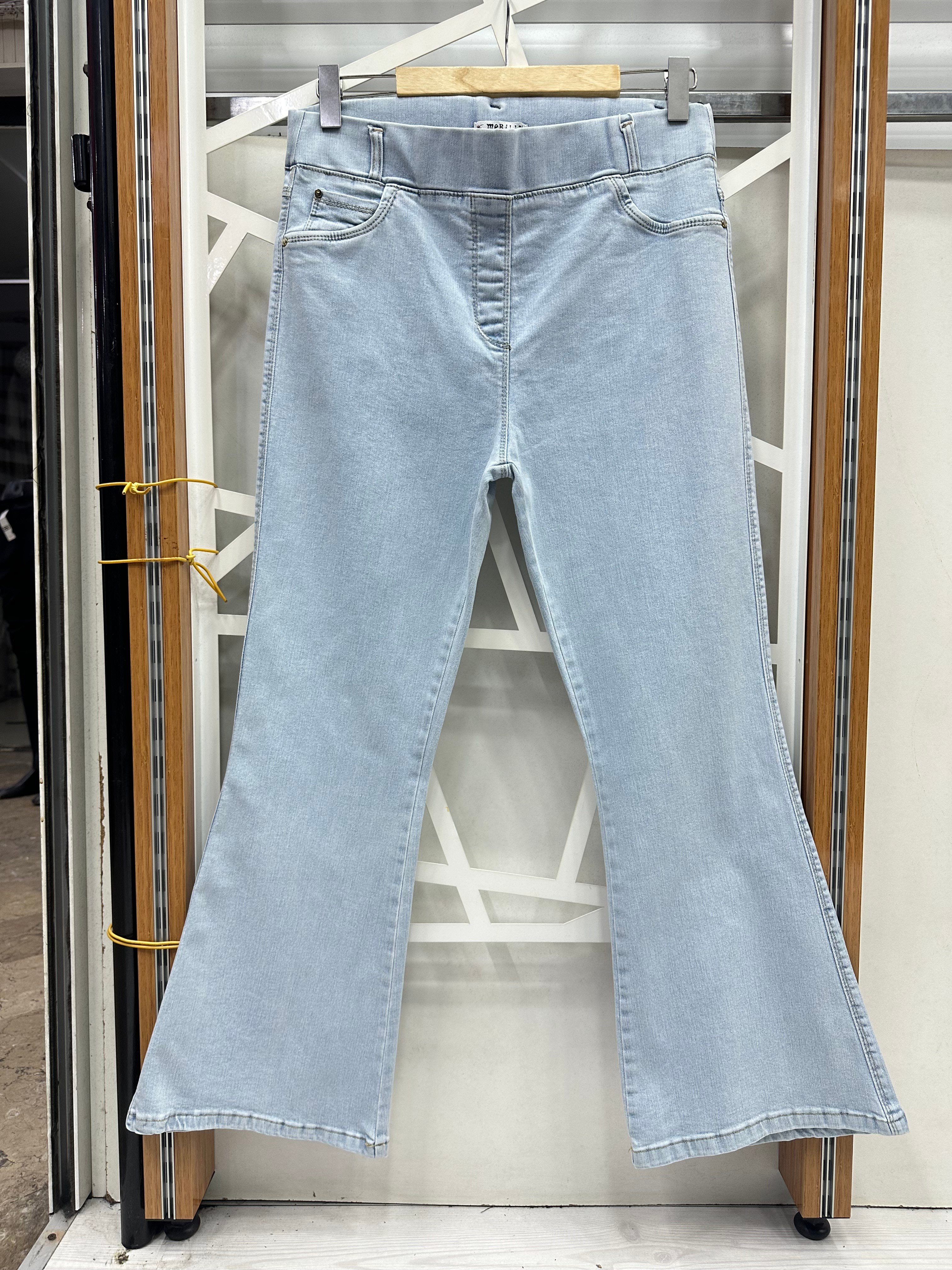 Kar yıkama İspanyol paça kot pantolon 