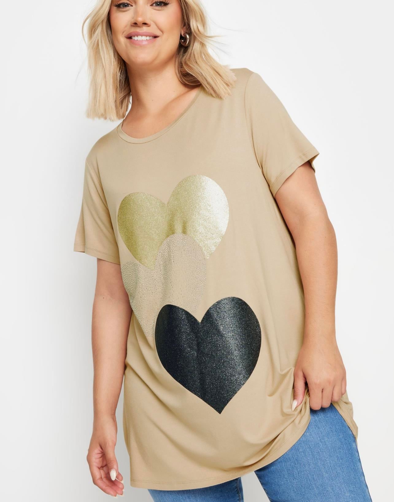 Krem kalp detaylı tişört 