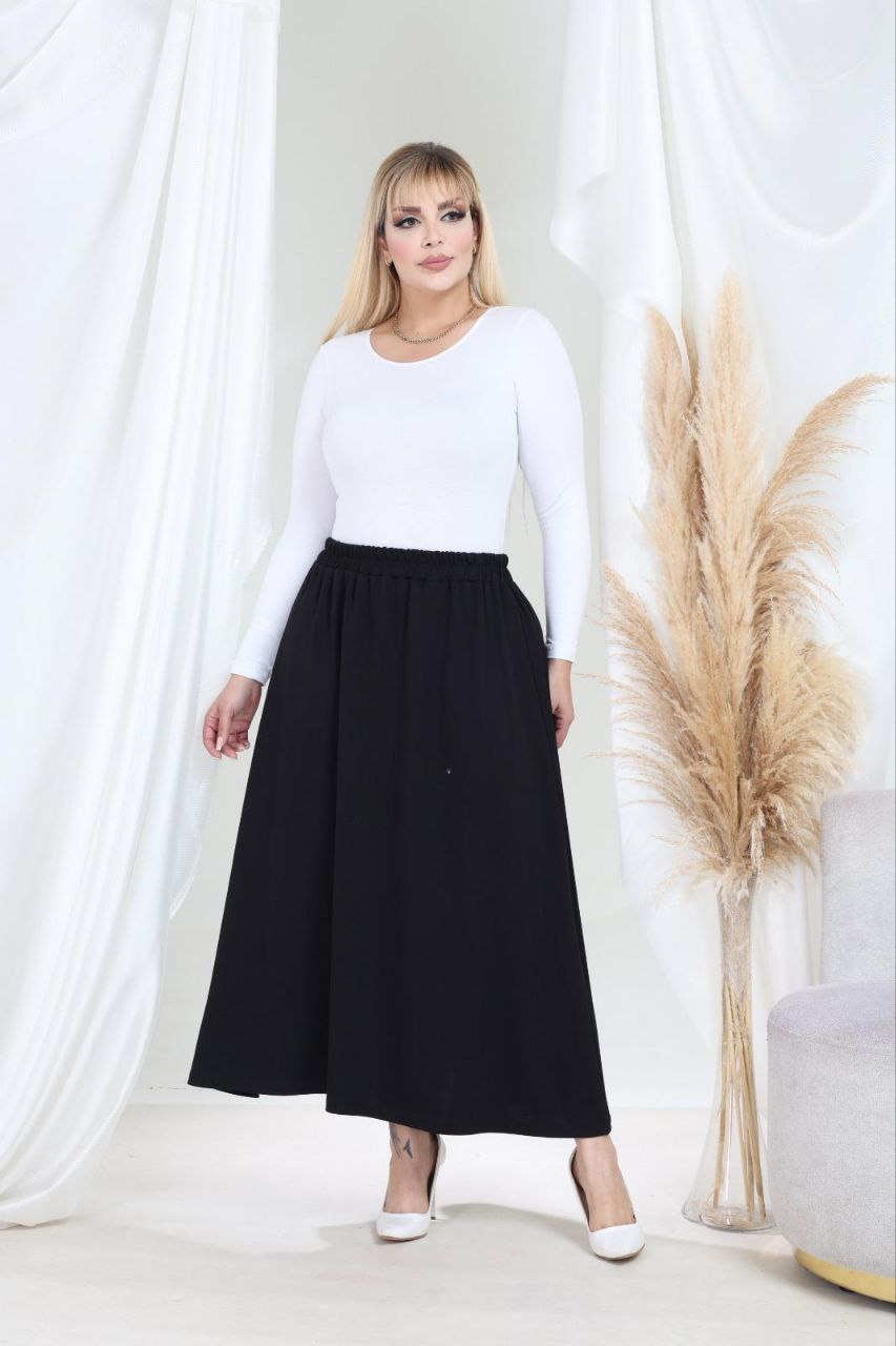 Modal kumaş siyah etek 