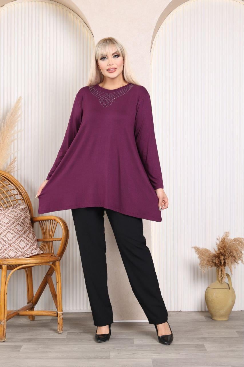 Mürdüm viskon bluz 