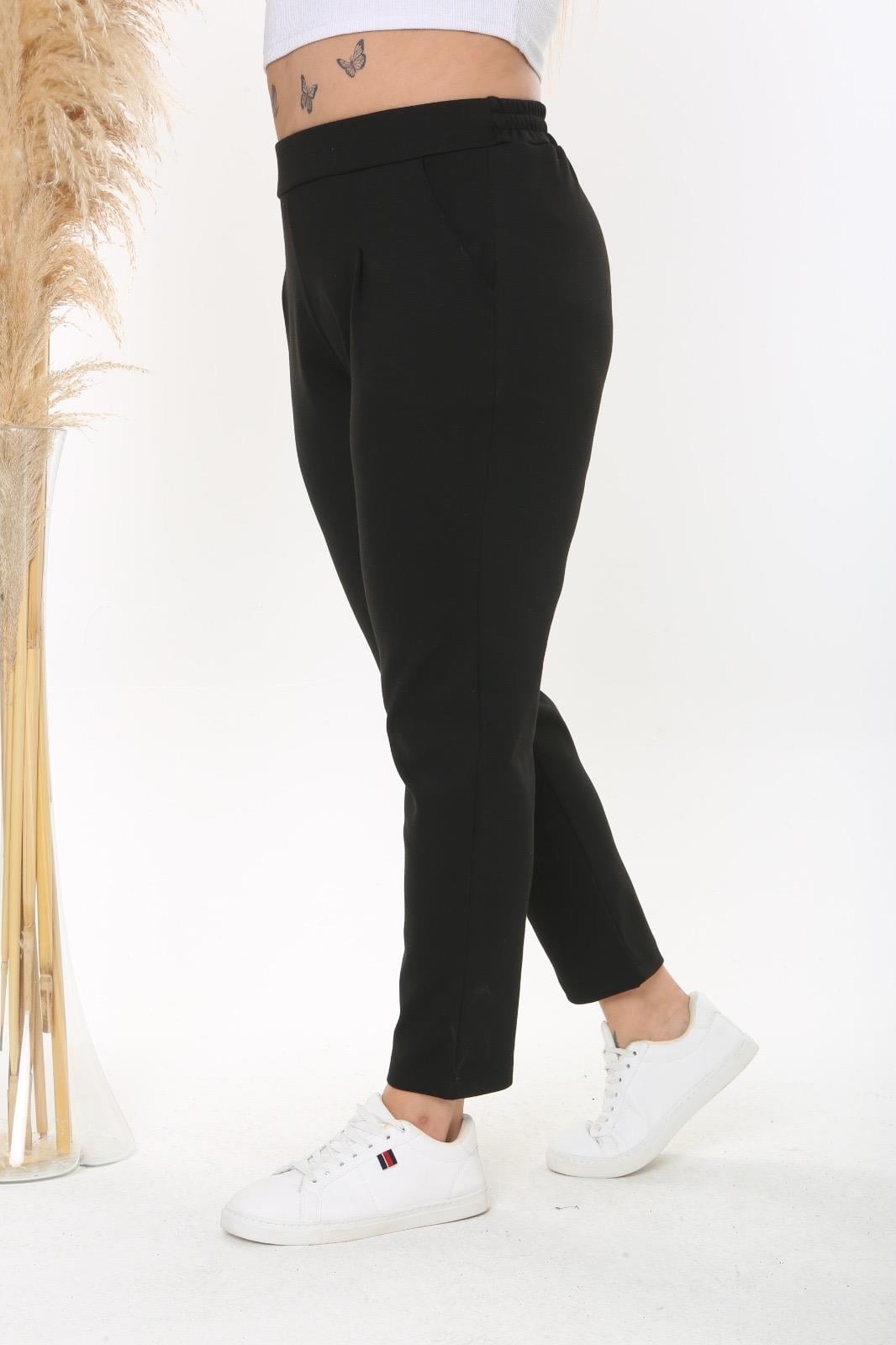 Pileli kalem model Çelik kumaş pantolon 