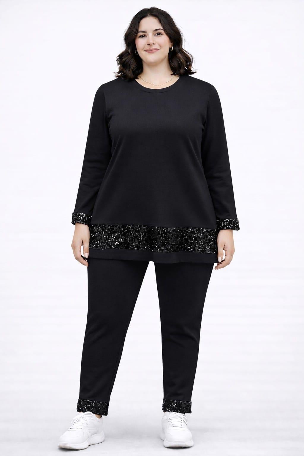 Siyah payetli 2 li takım 