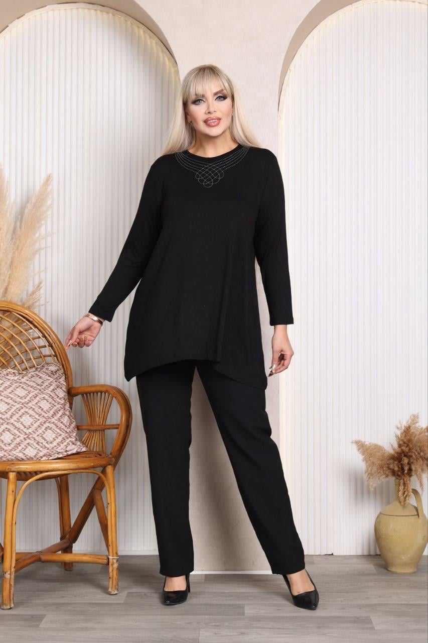 Siyah viskon bluz